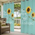 thumbnail image 2 of Outdoor Curtains for Patio Waterproof You Are My Sunshine Indoor/Outdoor Curtain Tiebacks Bee Sunflower Teal Green Privacy Sun Block Grommet Drapes for Pergolas Gazebo Porch 2 Panel 54x108 Inch, 2 of 9