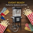 thumbnail image 5 of Theater Style Popper with 2-Switch Control, 8 Oz Kettle, Commercial Popcorn Machine, 650 W Popcorn Maker on 16'' Wheels for 32 Cups per Batch, Steel Frame, Tempered Glass Doors, Cart, Spoon, 5 of 9