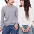 thumbnail image 6 of NAISIBABY Boys Girls Sweater, Long Sleeve Crew Neck Solid Color Pullover Basic Flock Tops White 12-14T, 6 of 6