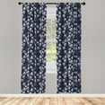 thumbnail image 4 of Ambesonne Floral Window Curtains, Snowdrops Galanthus Flowers, Each 28" W x 95" L, Mauve Indigo and Green, 4 of 4