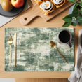 thumbnail image 2 of Sage Green Ombre Placemats Set of 6, Gradient Abstract Art Vintage Placemats for Dining Table, Place Mats for Kitchen Tabletop, Waterproof Wipeable Dining Table Mats Set, 2 of 9