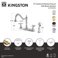 thumbnail image 5 of Kingston KB1752BEXBS Essex Two-Handle 4-Hole 8" Centerset Kitchen Faucet with Brass Sprayer in Polished Brass, 5 of 5