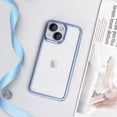 thumbnail image 5 of for iPhone 14 Clear Case with Camera Lens Protector Luxury Plating Phone Case Slim Soft TPU Shockproof Protective Phone Case for iPhone 14 6.1 inch Women Men, Blue, 5 of 13