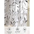 thumbnail image 6 of Gray Leaf Sheer Curtains 72 inches Long, Abstract Countryside Watercolor Botanical Light Filtering Sheer Window Curtains Rod Pocket Voile Drapes for Bedroom Living Room, 52"W x 72"L 2 Panels, 6 of 7
