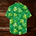 thumbnail image 6 of ZunFeo Mens St. Patrick's Day Green Short Sleeve Button Down Shirt Casual Relaxed Fit Watercolor Shamrock Camp Collar Top,Size 2XL, 6 of 8