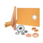 Schluter Kerdi Shower Kit 38 in. x 60 in. Off-Center PVC with Stainless Steel Drain Grate