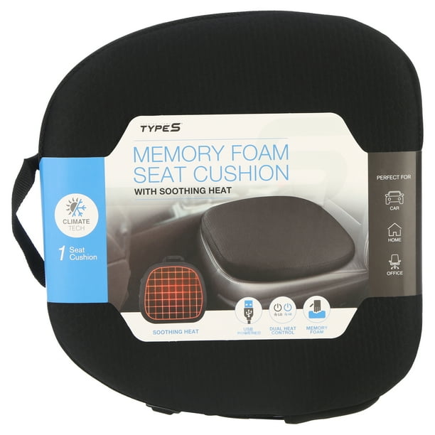 Type S Memory Foam Seat Cushion with Soothing Heat