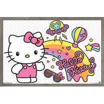 Hello Kitty - Retro Rainbow Wall Poster, 14.725" x 22.375", Framed