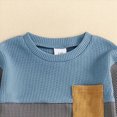 thumbnail image 6 of TOWED22 Infant Fall Winter Outfit Waffle Baby Boy Clothes Print Long Sleeve Sweatshirt and Stretch Pants 6 12 18 24M 3T 4T 5T Set Size:18-24 M,Color:Grey, 6 of 7
