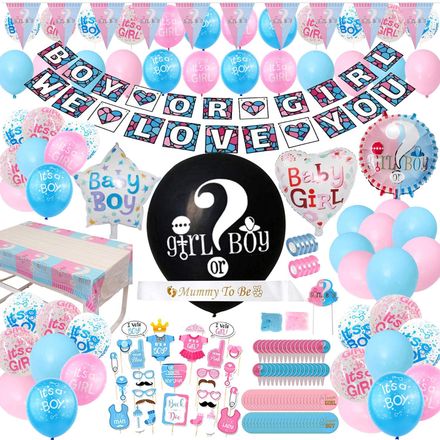 Gender Reveal Party Supplies 200 Pieces 36 Inch Reveal Balloon Boy