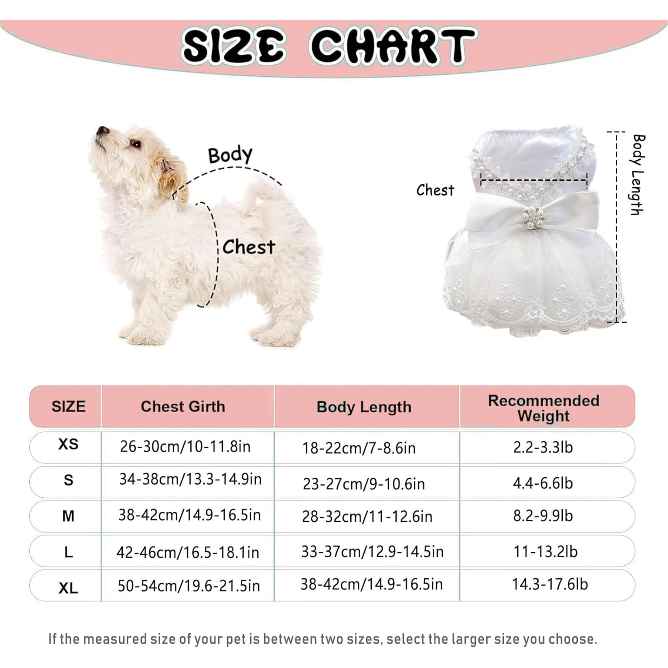 White Dog Wedding Dress Puppy Tutu Skirt with Bow and Pearl Decoration,L,White