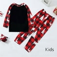 thumbnail image 1 of Conjunto navideño de moda para padres e hijos, pijama con estampado a cuadros para el hogar, cuello redondo, manga larga, conjunto de dos piezas para niños, blusa y pantalones de poliéster para niños, 1 of 4