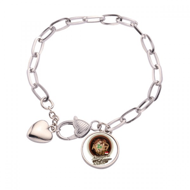 Pulsera de cadena de corazón Unbranded Tradicional de Singapur 7,5 pulgadas