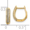 thumbnail image 4 of 14K Yellow Gold Polished Diamond Hinged Hoop Earrings (Width 10) (Length 12) - Jbsp, 4 of 5