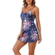 thumbnail image 4 of INSPIRAR CHIC Camisones de Satén para Mujeres Ropa de Noche Vestido de Seda Mini Lencería Floral XL Azul, 4 of 5