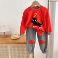 thumbnail image 2 of TOWED22 Toddler Boys Casual Fall 2Pcs Set Long Sleeve Print Pattern Pullover Tee Elastic Waist Joggers Soft Warm Outfits Clothes(Red,11-12 Y), 2 of 5