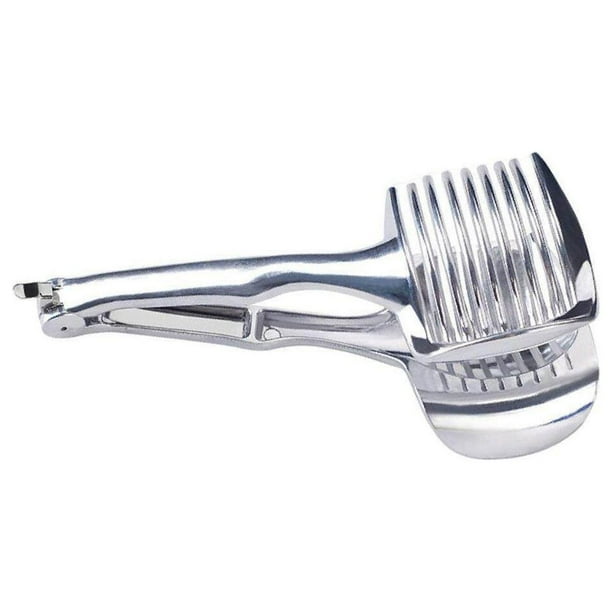 justharion Tomato Slicer Lemon Cutter Aluminum Alloy Round Handheld for