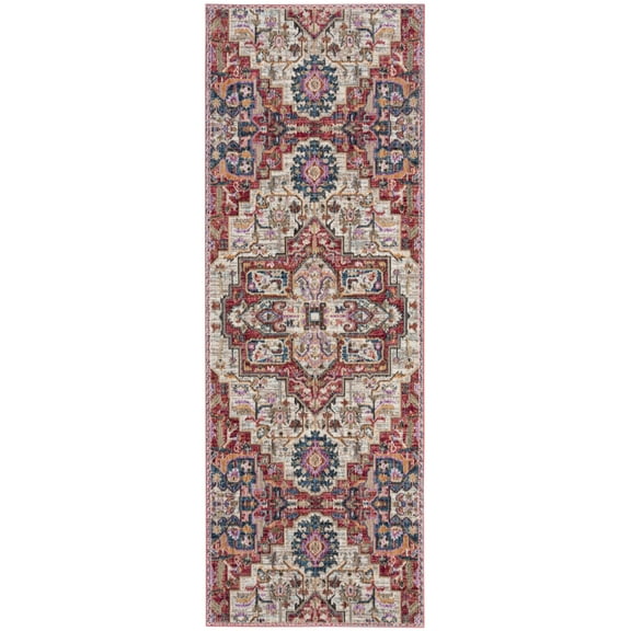 SAFAVIEH Nirvana Comhgham Geometric Area Rug, Cream/Red, 8' x 10'