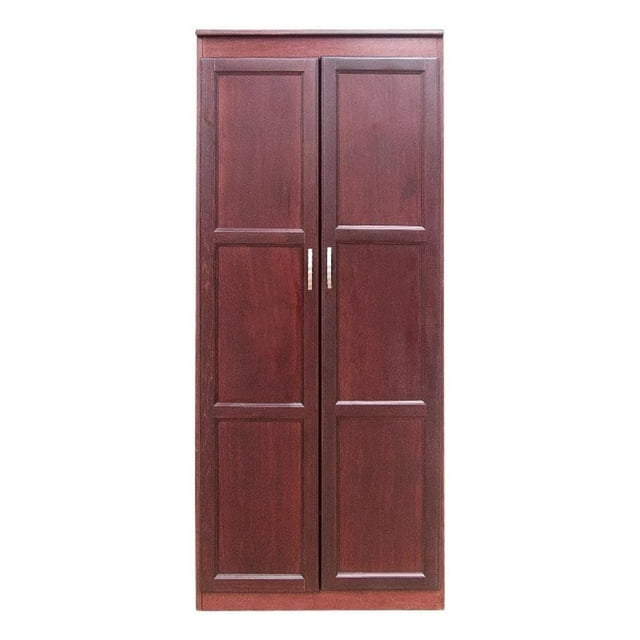 Pemberly Row Armoire Garde-Robe de 6 Pi de Hauteur 72"H X 30"L en Cerisier