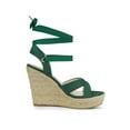 thumbnail image 3 of BLISSFUL STEP Women's Crisscross Espadrille Platform Lace Up Wedge Sandals, 3 of 7