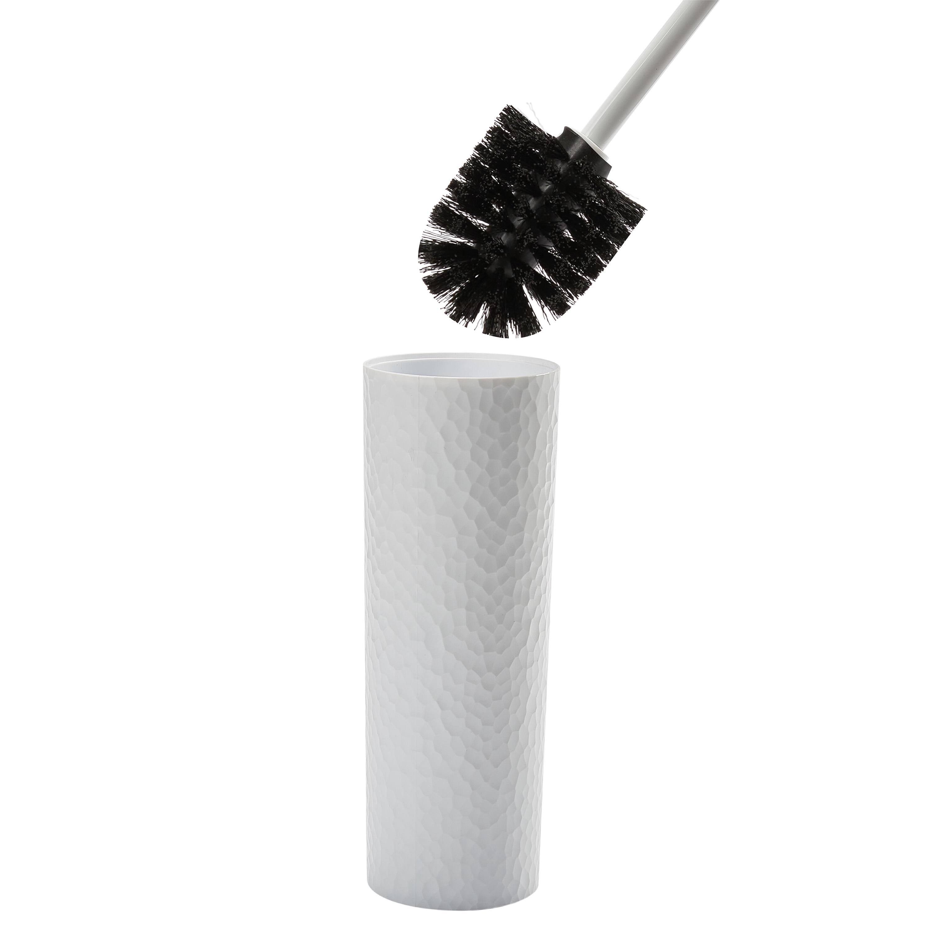 Bath Bliss Hammered Texture Toilet Brush in White