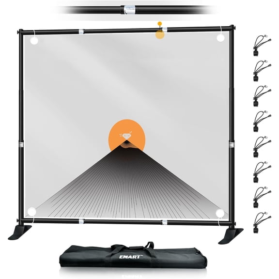 EMART Banner Stand, 10x10 ft Heavy Duty Adjustable Step and Repeat Backdrop Stand Kit for Photography, Trade Show, Photo Booth