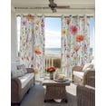 thumbnail image 4 of Flower Blackout Curtains 54 Inches Long for Bedroom, Eucalyptus Plant Garden Red Floral Watercolor Thermal Insulated Room Darkening Black Out Window Curtain Panels Grommet Drapes for Living Room, 4 of 8