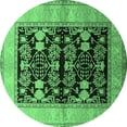 thumbnail image 1 of Ahgly Company Indoor Round Oriental Emerald Green Industrial Area Rugs, 8' Round, 1 of 4