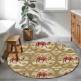 thumbnail image 4 of Desert Camels Round Rug 3ft Washable Circle Entryway Rugs Non Slip Tropical Palm Trees Sand Cords Brown Area Rug Indoor Floor Carpet for Bedroom Kitchen Living Room Home Office Dining Room Nursery, 4 of 8