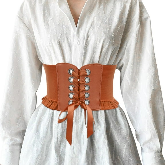 Women Lace Up Corset Belts Elastic Waist Belt Tied Retro Wide Belt Waist Belts for Women for Dresses Man Leather Belt Mens Waist Belt Mens Small Belt Click Belts Men Leather Leather Clothes Men Mens