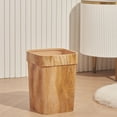 thumbnail image 2 of Wood Grain Plastic Trash Can Bedroom, Farmhouse Wastebasket Bin Retro Style, Brown Trash Can for Room Aesthetic, Open Top Garbage Can for Office, Living Room, Hotel, Bathroom, 2 of 5