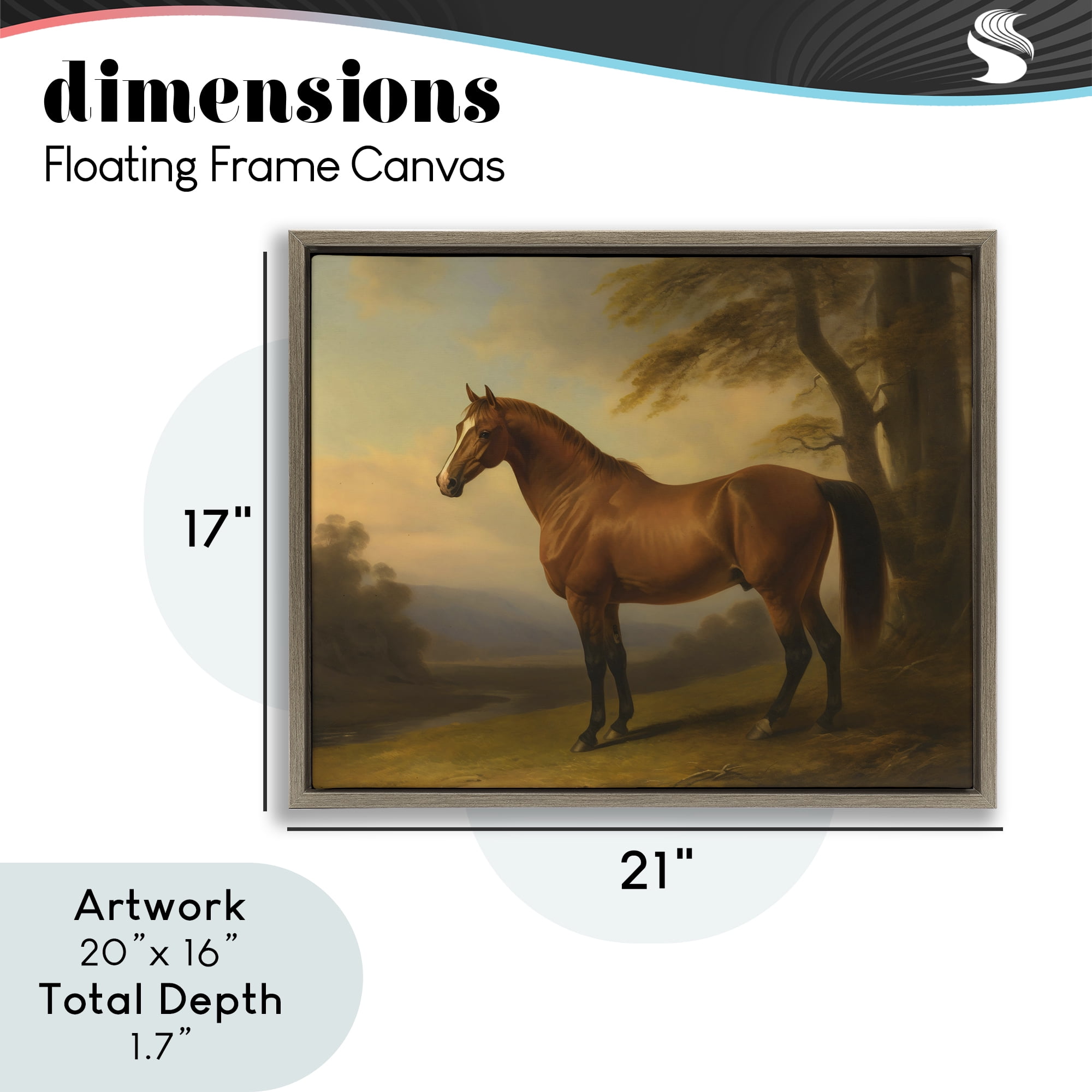Stupell Industries Vintage Chestnut Horse Brown Framed Floater Canvas Wall Art, design by Creative Studio