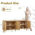 thumbnail image 2 of LKTART 63" Walnut Wood Sideboard Buffet Cabinet with Storage, Kitchen Credenza Accent Console Table with Roman Legs, Ash Veneer Dovetail Tri Natural, 2 of 7