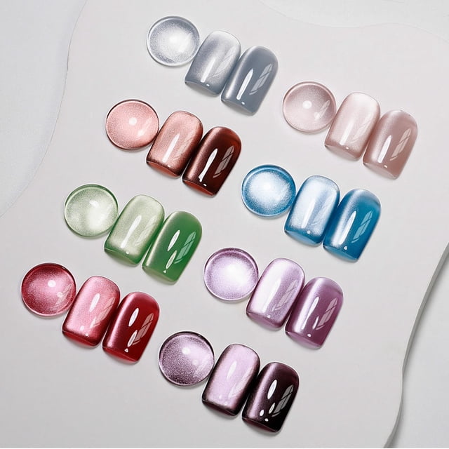 Set de esmaltes de uñas MIZHSE Cat Eye Gel 8 colores con barra magnética