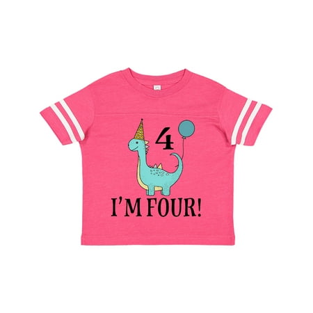 

Inktastic 4th Birthday Dinosaur Party 4 Year Old Gift Toddler Boy or Toddler Girl T-Shirt