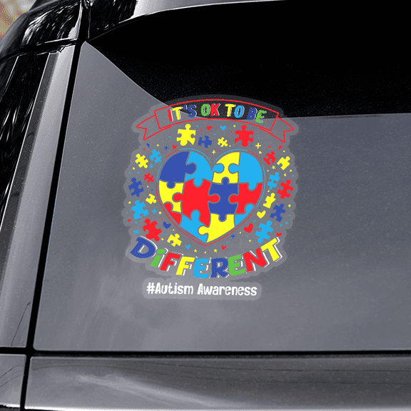Lotusprinthandmade It's Ok To Be Different Autism Awareness Autism Transparent Vinyl Decal 4 Sizes