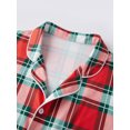 thumbnail image 4 of Christmas Family Pajamas Matching Sets Button Down Plaid Holiday Family Pajamas, 4 of 10