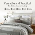thumbnail image 6 of DUOHONG King Quilt Set 100% Cotton Farmhouse Lightweight Bedding Set, Grey/Cream, 106"W x 98"L, 6 of 8