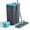 Gray/Cyan Blue [Bucket #2124 + 60" Flat Mop + 4 Pads], variant on JOYMOOP Mop and Bucket Set with Wringer, with 5 Reusable Microfiber Mop Pads, Mops for Floor Cleaning and Wall Cleaning, Hands-free Flat Mop for Home Use - Grey+Cyan Blue