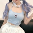thumbnail image 4 of Sanrio Kuromi-Camiseta sin mangas con estampado de dibujos animados para mujer, ropa sin mangas con cuello colgante, ajustada, estilo Y2k, Kawaii, ideal para regalo, 4 of 7