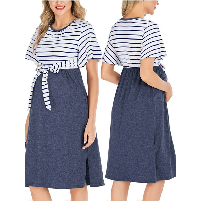 Maternity Short Sleeve Summer Stripped Pregnancy Maternity Short Sleeve Summer Stripped Pregnancy