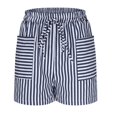 thumbnail image 5 of Women's Denim Shorts Women'S Summer High Waisted Casual Beach Wide Leg Vertical Striped Shorts, Women's Shorts M, 5 of 7