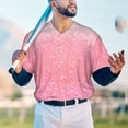 thumbnail image 5 of Lsque Sparkly Pink Glitter Pattern Mens Polo Golf Shirts Funny Graphics Shorts Sleeve Button Shirts Baseball T-shirt-Medium, 5 of 7