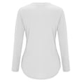 thumbnail image 5 of Chuancc Shirts for Women Womens Long Sleeve Round Neck Shirts Side Split Basic Loose Tunic Tops Casual 2024 Oversized Tshirts for Women Fall Outfits for Women 2024 White M, 5 of 8