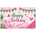 thumbnail image 2 of Pink Watermelon Happy Birthday Banner Colorful Party Decoration for Kids Celebration Summer Picnic, 2 of 7