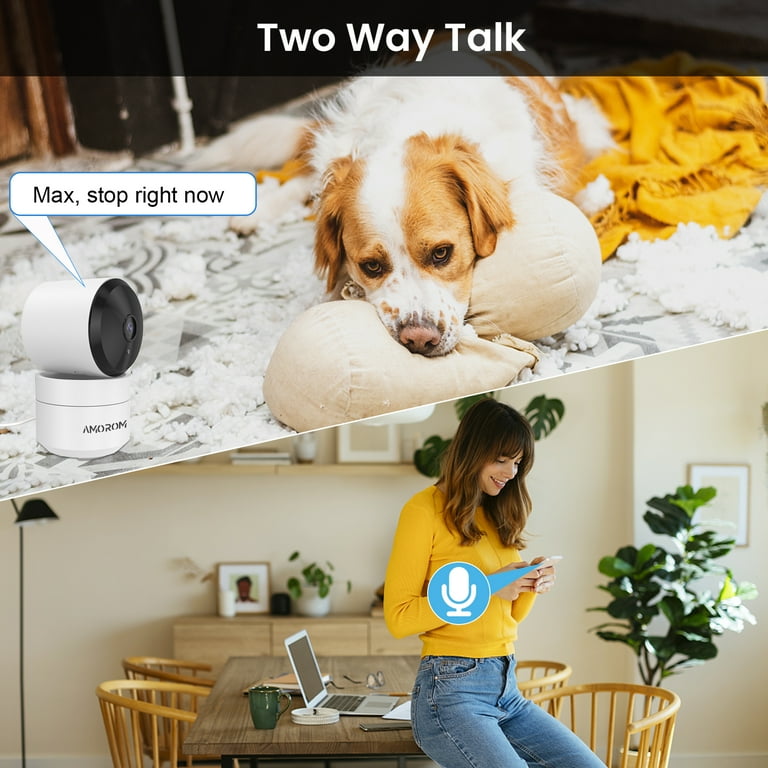 Amorom Indoor Camera for Home Security 360° HD WiFi Baby Monitor
