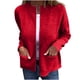 thumbnail image 2 of Chaqueta y abrigo informal de manga larga sin capucha para mujer, chaqueta de punto a rayas con botones de color liso y bolsillo con cremallera, cárdigan de manga larga, blusa para mujer, 2 of 7