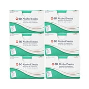 Alcohol Prep Pad BD Isopropyl Alcohol, 70% Individual Packet 1 X 3/4 Inch 6 Boxes of 100 (600 Count)