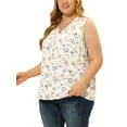 thumbnail image 4 of Agnes Orinda Women's Plus Size Floral V Neck Sleeveless Chiffon Tank Top, 4 of 7