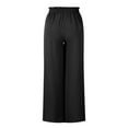 thumbnail image 4 of Palazzo Pants for Women Elastic High Waist Wide Leg Casual Pants Ruffle Flowy Lightweight Summer Drawstring Pants (X-Large, Black), 4 of 9